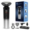 Electric Razor for Men, Rechargeable Electric Shaver for Men, Waterproof 3D Rotary Shaving, Wet/Dry Cordless 3-in-1 Electric Shaver with Beard Trimmer, Sideburn & Nose Hair Groomer view 1