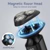 Electric Razor for Men, Rechargeable Electric Shaver for Men, Waterproof 3D Rotary Shaving, Wet/Dry Cordless 3-in-1 Electric Shaver with Beard Trimmer, Sideburn & Nose Hair Groomer view 4