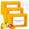 3PCS Lemon Turmeric Soap,Turmeric Soa p Bar for Face and Body,Lemon Turmeri c Soap infused with turmeric Extract, Soft, gentle and effective view 1