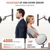 9" Wall Mounted Lighted Makeup Mirror,4000mAh Rechargeable Double Sided 1X/10X Magnifying Mirror with Light,3 Color Lights,Touch Dimmable,Extended Arm 360 Rotation Wall Mounted Makeup Mirror (Bronze) view 2