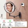 9" Wall Mounted Lighted Makeup Mirror,4000mAh Rechargeable Double Sided 1X/10X Magnifying Mirror with Light,3 Color Lights,Touch Dimmable,Extended Arm 360 Rotation Wall Mounted Makeup Mirror (Bronze) view 4