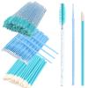 300 PCS Eyelash Extension Supplies Kit, Disposable Micro Swab Brush, Eyebrow Spoolie, Lip Brush, Mascara Wand Applicator (Light blue kits) view 1