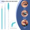 300 PCS Eyelash Extension Supplies Kit, Disposable Micro Swab Brush, Eyebrow Spoolie, Lip Brush, Mascara Wand Applicator (Light blue kits) view 3