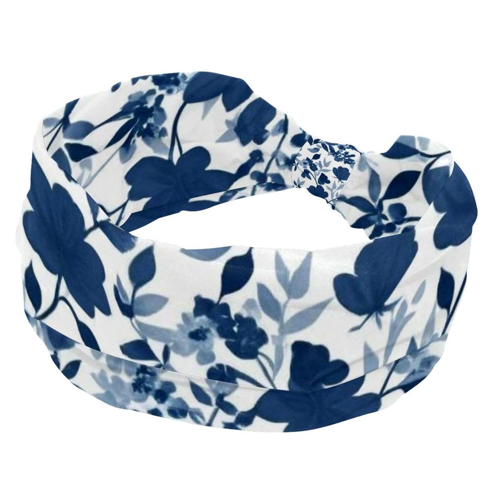 1 Pack Leaf Art Elastic Soft Fabric Non-Slip Women's Fashion Headbands - Soft, Wide, and Stylish for All Occasions