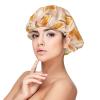 Silk Bonnet for Sleeping Women Men, Cute Toast Print Soft Adjustable Elastic Satin Bonnet for Sleeping, Comfy Similar Silk Curly Hair for Sleep Black view 1