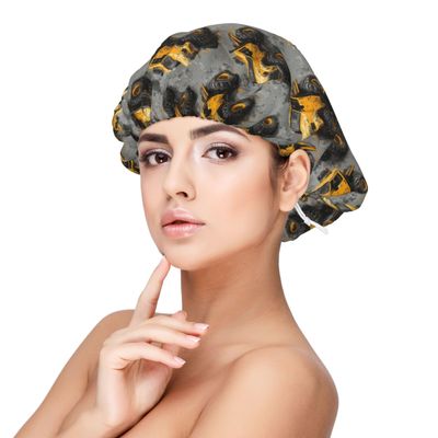Silk Bonnet for Sleeping Women Men, Yellow Truck Retro Print Soft Adjustable Elastic Satin Bonnet for Sleeping, Comfy Similar Silk Curly Hair for Sleep