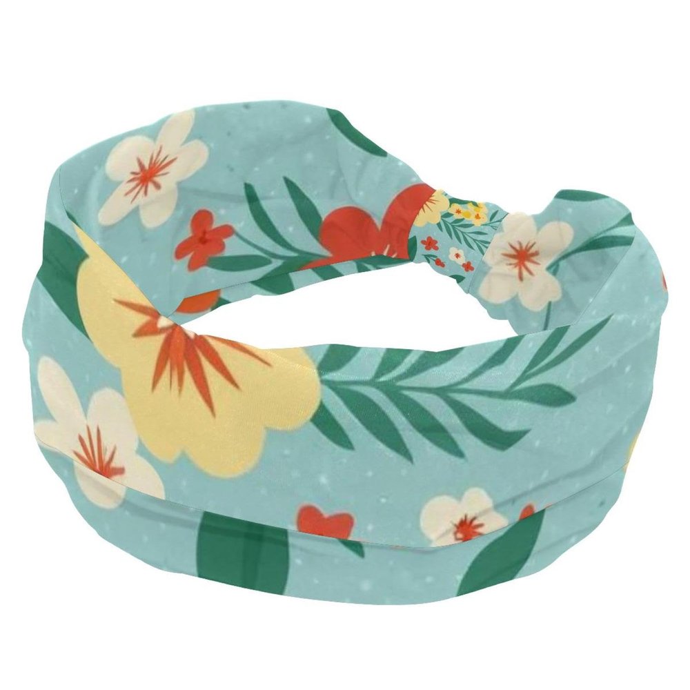 1 Pack Aesthetic Colored Flowers Elastic Soft Fabric Non-Slip Women's Fashion Headbands - Soft, Wide, and Stylish for All Occasions