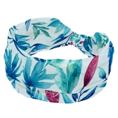 1 Pack Colorful Art Leaves Elastic Soft Fabric Non-Slip Women's Fashion Headbands - Soft, Wide, and Stylish for All Occasions