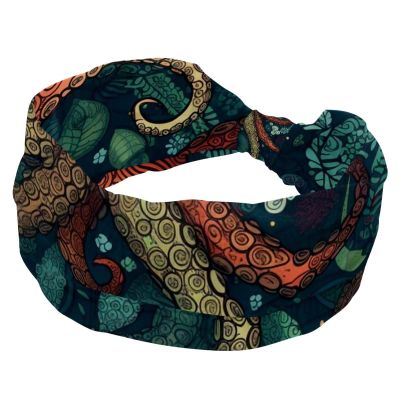 1 Pack Octopus Art Elastic Soft Fabric Non-Slip Women's Fashion Headbands - Soft, Wide, and Stylish for All Occasions