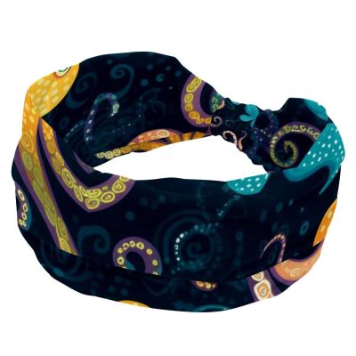 1 Pack Headbands for Women Non Slip Elastic Sports Hair Bands for Women, Soft Cloth Headband for Workout Yoga Fashion Hair Accessories,Octopus Art