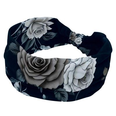 1 Pack Headbands for Women Non Slip Elastic Sports Hair Bands for Women, Soft Cloth Headband for Workout Yoga Fashion Hair Accessories,Leaf Art