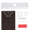 Full Shine Total 2 Packs 20 Inch #2 Clip in Hair Extensions Real Human Hair & Hair Extensions Holder view 1