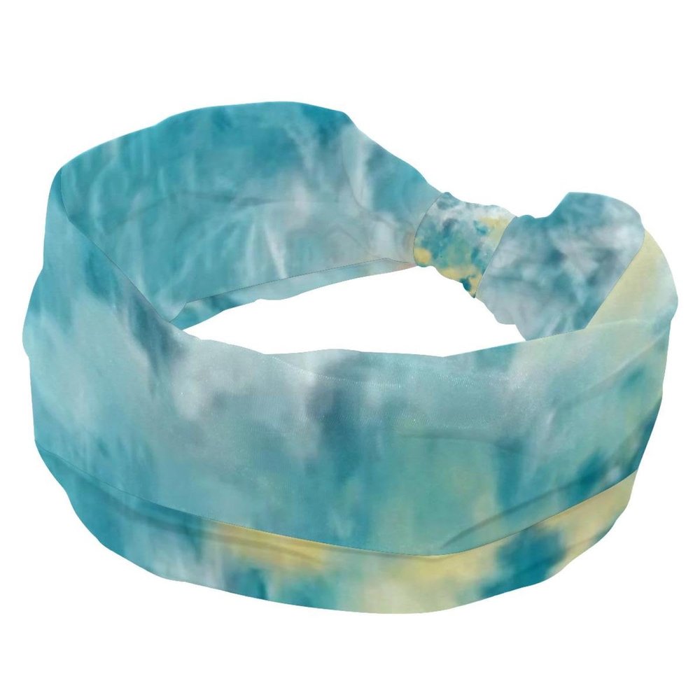 1 Pack Tie Dyeing Art Elastic Soft Fabric Non-Slip Women's Fashion Headbands - Soft, Wide, and Stylish for All Occasions