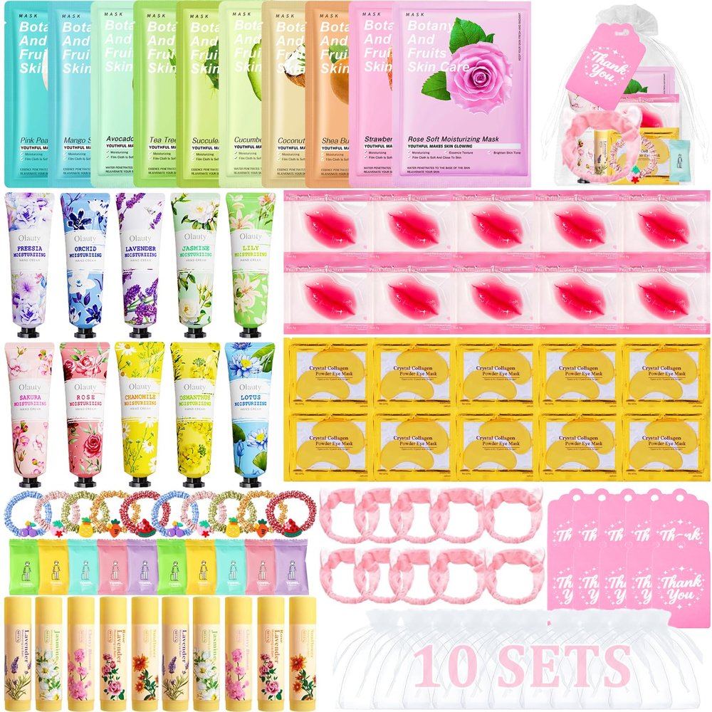 100PCS Spa Party Supplies for Girls 10-12, Bachelorette Spa Party Favors Gifts for Teens Girls 8-12, Face Masks Skincare,Hand Cream,Lip Balm,Eye Patches,Lip Mask, Spa Birthday Sleepover Party Supplies
