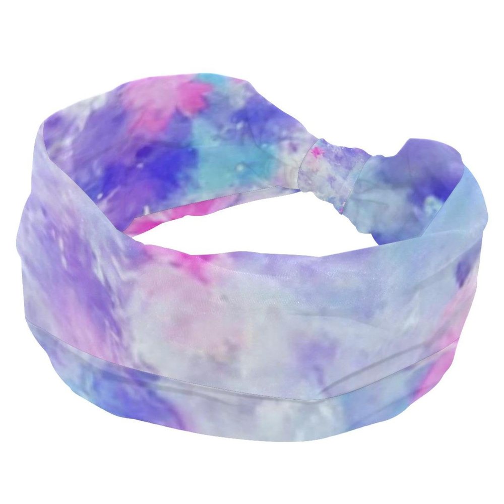 1 Pack Tie Dyeing Art Elastic Soft Fabric Non-Slip Women's Fashion Headbands - Soft, Wide, and Stylish for All Occasions