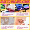 Face Painting Kit Professional, Water Based Face Paint Kit, Non Toxic Face Paint Palette with Body Glitter Gel, Neon Face Paint, Glitter Face Paint & 10 Face Paint Brushes for Halloween, Easter view 4