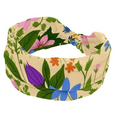 1 Pack Aesthetic Art Flower Elastic Soft Fabric Non-Slip Women's Fashion Headbands - Soft, Wide, and Stylish for All Occasions