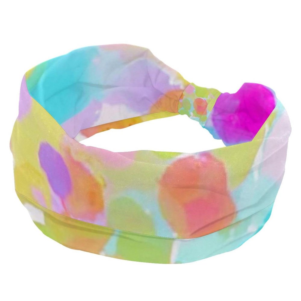 1 Pack Headbands for Women Non Slip Elastic Sports Hair Bands for Women, Soft Cloth Headband for Workout Yoga Fashion Hair Accessories,Tie Dyeing Art