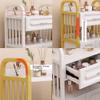 LumaGrove Salon Trolley with Drawers,Movable Beauty Locker,Instrument Shelf,Spa Equipment Three Tiers of Storage Space(Gold-White,50x33x82cm-C) view 4