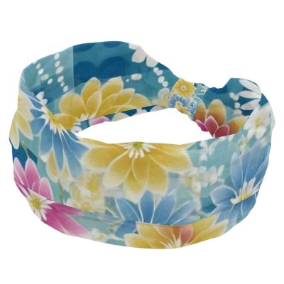 1 Pack Aesthetic Art Flower Elastic Soft Fabric Non-Slip Women's Fashion Headbands - Soft, Wide, and Stylish for All Occasions