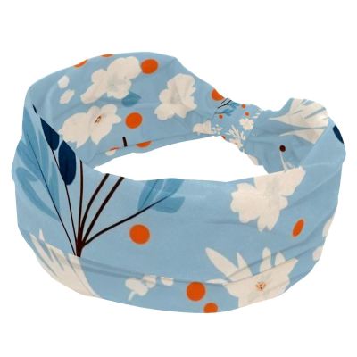 1 Pack Wide Headbands For Women Elastic Headband Leaf Art Head Bands Women's Hair Band Turban Workout Soft Sweat Hairband Accessories