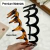 2025 New U Shape Fashion Tooth Hair Comb Headband, High Cranium Head Bands for Women's Hair, Non-Slip Plastic Teeth, Fluffy Top, for Teen Girls (Amber*2) view 3