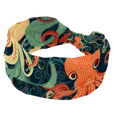 1 Pack Octopus Art Elastic Soft Fabric Non-Slip Women's Fashion Headbands - Soft, Wide, and Stylish for All Occasions