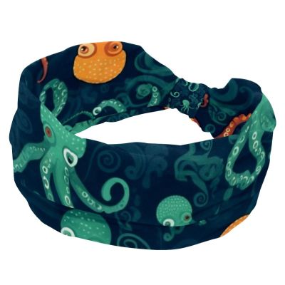 1 Pack Headbands for Women Non Slip Elastic Sports Hair Bands for Women, Soft Cloth Headband for Workout Yoga Fashion Hair Accessories,Octopus Art