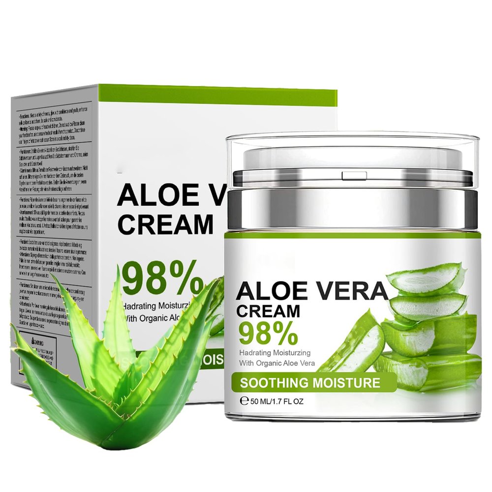 98% Aloe Vera Moisturizer Face Cream,Face Moisturizer with Pure Aloe Vera, Soothing,Moisturizing and Delicate Skin Anti Wrinkle Face Cream for Dry Skin,Acne Scars Moisturizing Cream for Men and Women