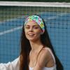 1 Pack Colorful Art Leaves Elastic Soft Fabric Non-Slip Women's Fashion Headbands - Soft, Wide, and Stylish for All Occasions view 2