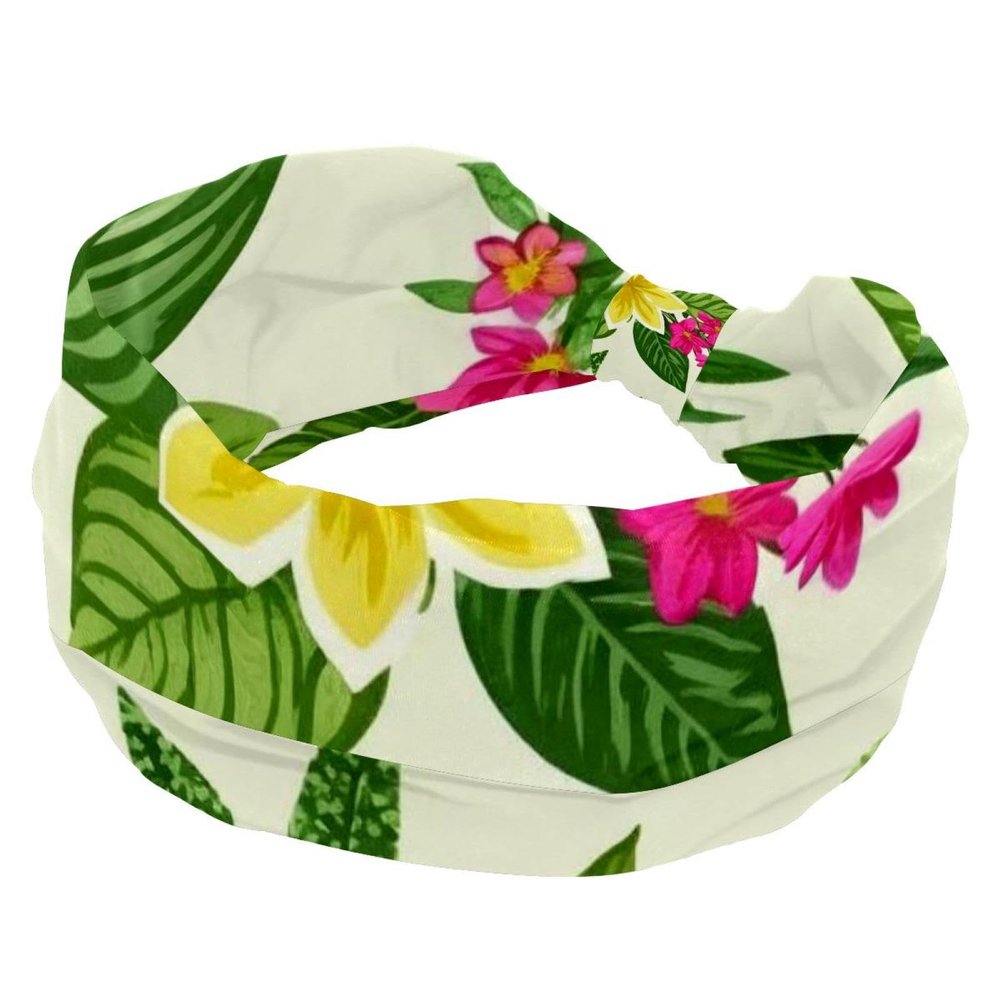 1 Pack Colorful Art Leaves Elastic Soft Fabric Non-Slip Women's Fashion Headbands - Soft, Wide, and Stylish for All Occasions