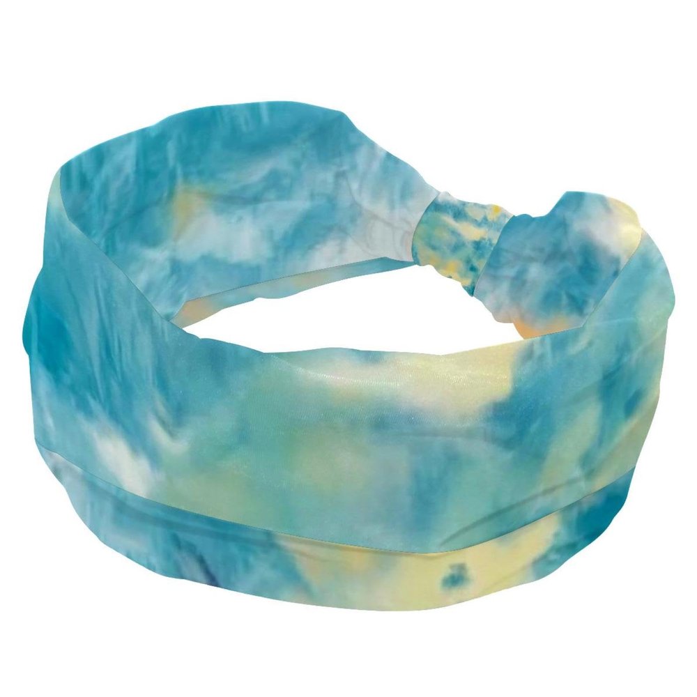 1 Pack Wide Headbands For Women Elastic Headband Tie Dyeing Art Head Bands Women's Hair Band Turban Workout Soft Sweat Hairband Accessories