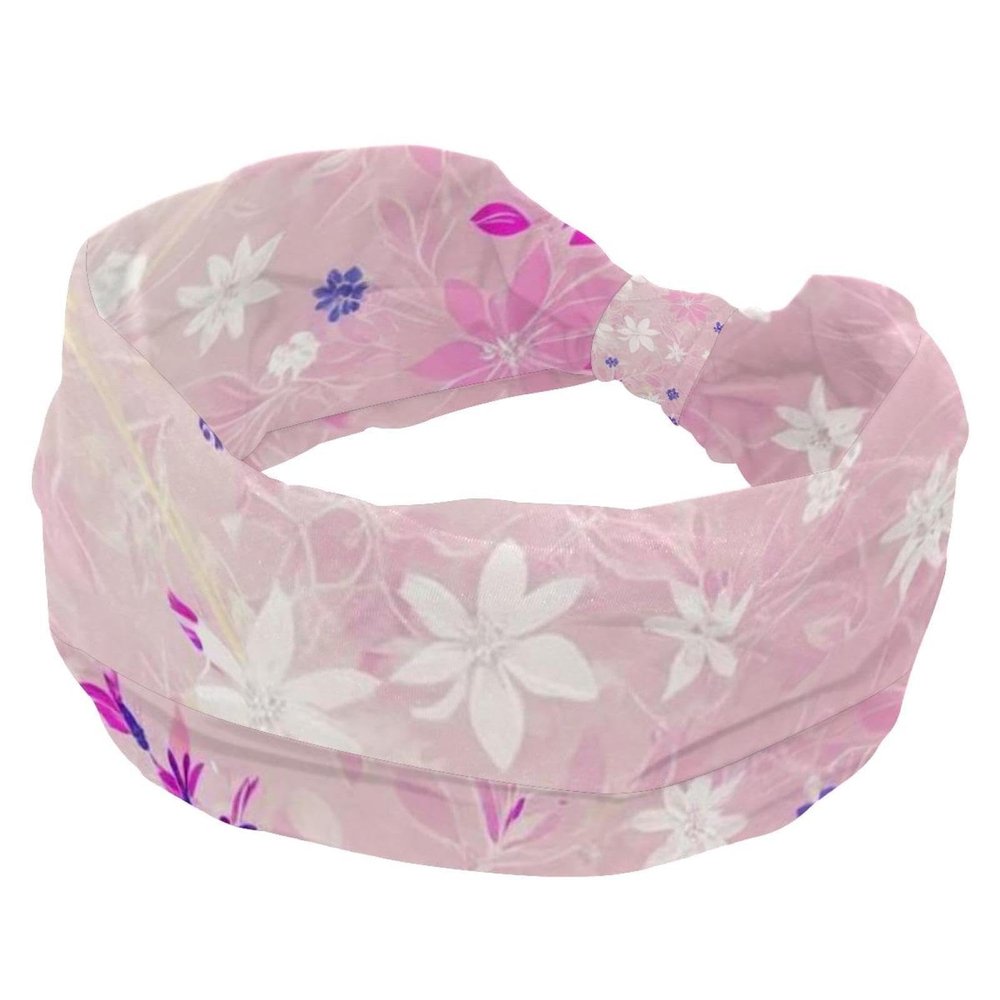 1 Pack Wide Headbands For Women Elastic Headband Aesthetic Art Flower Head Bands Women's Hair Band Turban Workout Soft Sweat Hairband Accessories