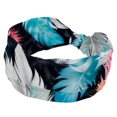 1 Pack Headbands for Women Non Slip Elastic Sports Hair Bands for Women, Soft Cloth Headband for Workout Yoga Fashion Hair Accessories,Colorful Art Leaves