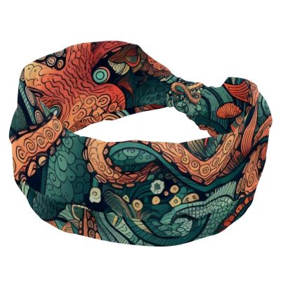 1 Pack Wide Headbands For Women Elastic Headband Octopus Art Head Bands Women's Hair Band Turban Workout Soft Sweat Hairband Accessories