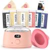 KeShi Waxing Kit for Women and Men, Digital Wax Warmer with 6 Bags Hard Wax Beads, at-Home Hair Removal Wax Kit for Full Body, Face, Eyebrow, Bikini, Legs, Brazilian & Sensitive Skin(Blush Dream) view 1