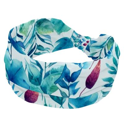 1 Pack Headbands for Women Non Slip Elastic Sports Hair Bands for Women, Soft Cloth Headband for Workout Yoga Fashion Hair Accessories,Colorful Art Leaves