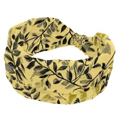 1 Pack Colorful Art Leaves Elastic Soft Fabric Non-Slip Women's Fashion Headbands - Soft, Wide, and Stylish for All Occasions