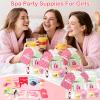 132 PCS Spa Party Supplies, Spa Party Favors Include Face Masks Skincare, Hand Cream, Lip Balm, Under Eye Patches, Lip Mask and Foot Bath Bombs, Spa Birthday Sleepover Party Supplies view 3