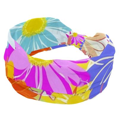 1 Pack Headbands for Women Non Slip Elastic Sports Hair Bands for Women, Soft Cloth Headband for Workout Yoga Fashion Hair Accessories,Aesthetic Art Flower