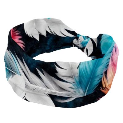 1 Pack Headbands for Women Non Slip Elastic Sports Hair Bands for Women, Soft Cloth Headband for Workout Yoga Fashion Hair Accessories,Colorful Art Leaves