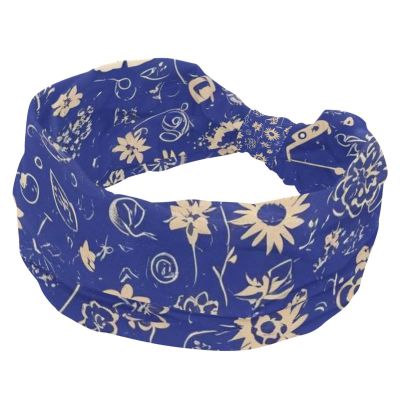 1 Pack Art Flower Elastic Soft Fabric Non-Slip Women's Fashion Headbands - Soft, Wide, and Stylish for All Occasions