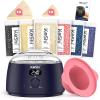 KeShi Waxing Kit for Women and Men, Digital Wax Warmer with 6 Bags Hard Wax Beads, at-Home Hair Removal Wax Kit for Full Body, Face, Eyebrow, Bikini, Legs, Brazilian & Sensitive Skin(Deep Sea) view 1