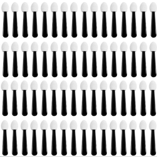 100Pcs Black White Small Eyeshadow Applicators Eye Shadow Sponge Applicator Sticks Eye Makeup Applicators Sponge Tip Make up Applicators Eyeshadow Brushes