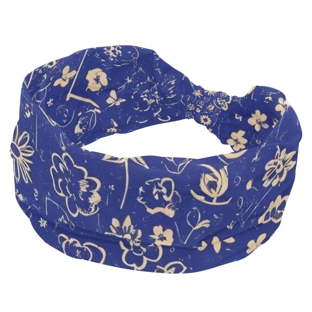 1 Pack Headbands for Women Non Slip Elastic Sports Hair Bands for Women, Soft Cloth Headband for Workout Yoga Fashion Hair Accessories,Art Flower