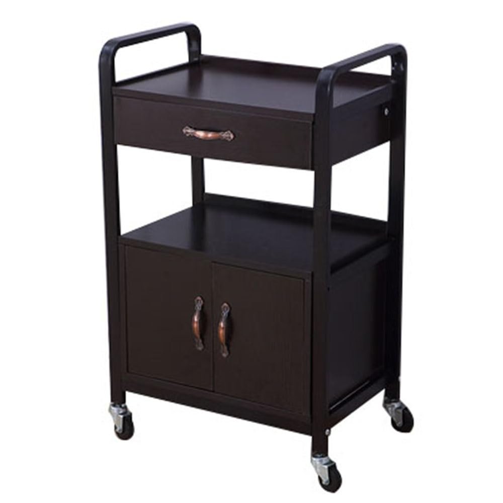 LumaGrove Sturdy Salon Rolling Cart,Barber Cart Storage Cabinet,Movable Beauty Locker,Beauty Organizer,with Drawers,Wheel(Black-b)