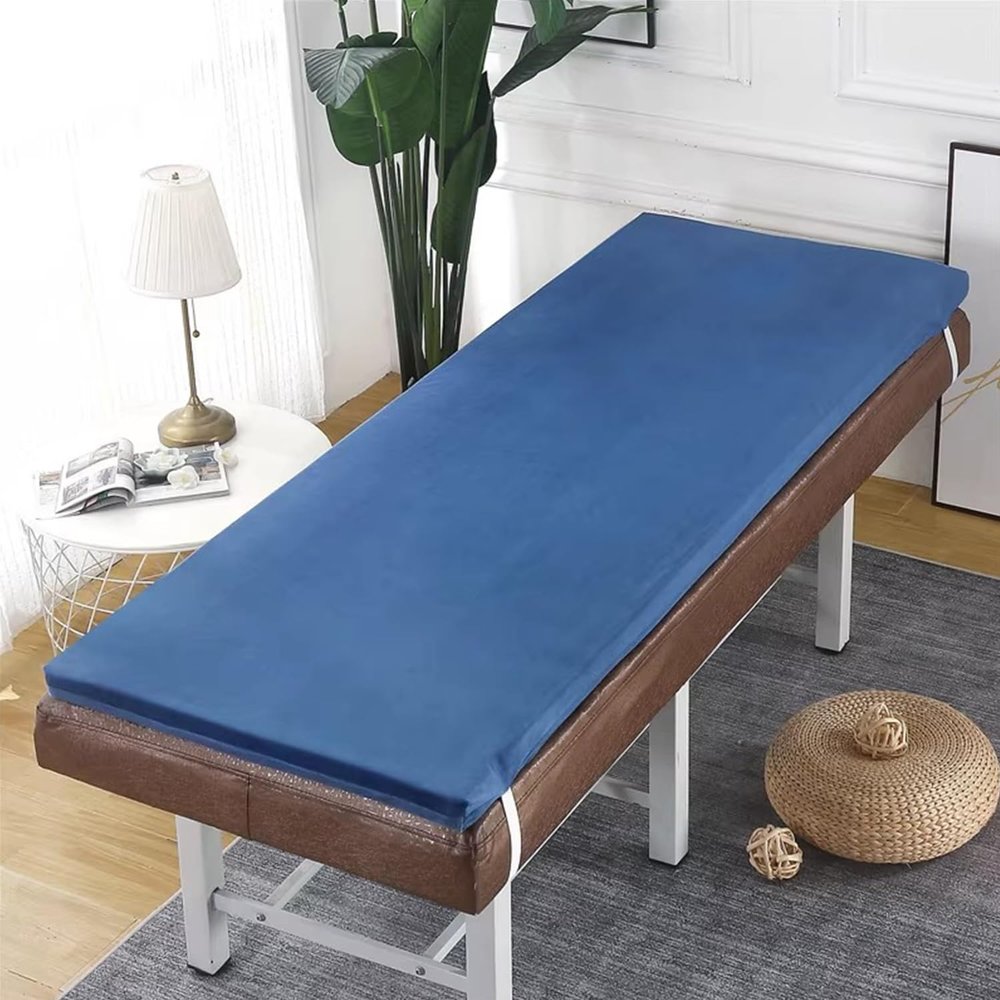 LDLCYCN Blue(s),180 * 60cm, Massage Bed Mattress Topper with Elastic Band Non Slip 5Cm Thick Spa Massage Table Pad Comfort Massage Accessories Protective Pad Lash Bed Cushion for Beauty Salon