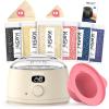 KeShi Waxing Kit for Women and Men, Digital Wax Warmer with 6 Bags Hard Wax Beads, at-Home Hair Removal Wax Kit for Full Body, Face, Eyebrow, Bikini, Legs, Brazilian & Sensitive Skin(Silky Cream) view 1