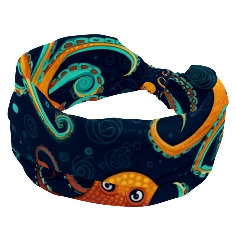 1 Pack Octopus Art Elastic Soft Fabric Non-Slip Women's Fashion Headbands - Soft, Wide, and Stylish for All Occasions
