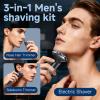 3 in 1 Electric Razor for Men,Cordless Electric Shaver,Men's Grooming kit for Beard,sideburn,Body Hair,Nose and Ear Hair,face,Waterproof,USB-C Charging,Men's Gift view 2
